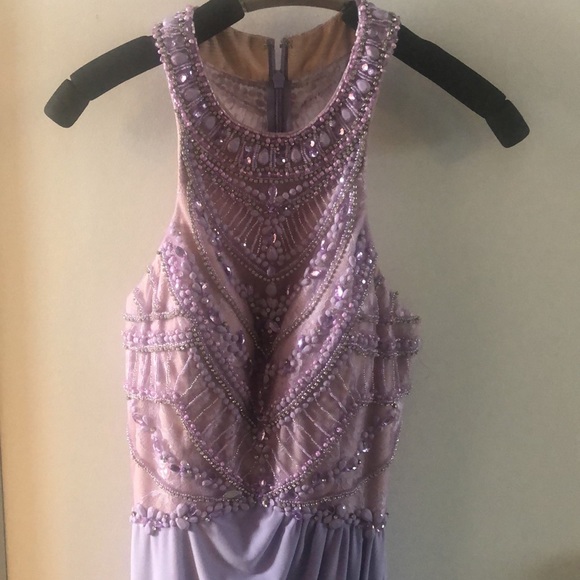 Beautiful Prom dress with hand sewn beading. Lilac - Picture 3 of 4